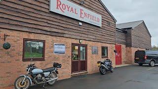 Picking up my BSA exhaust on a Triumph from the home of Royal Enfield... 