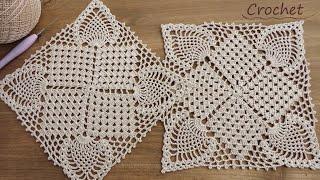 Ажурный КВАДРАТНЫЙ МОТИВ "Ананасы" вязание крючком МКSUPER Beautiful Pattern Crochet square motifs