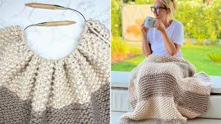 DIY Chunky Blanket Knitting Tutorial