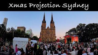 Christmas projections on St Mary's Cathedral #Sydney 2023