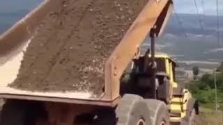 Truck drives right into Electrical lines ! Must see !!