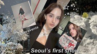 Seoul vlog ️ first snow, concerts, brand events 외국인 모델 소피아