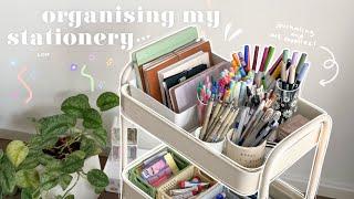 stationery cart setup!  organising my journaling and art supplies