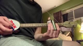 Two string canjo slide guitar demo