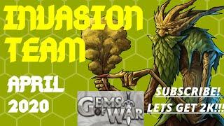 INVASION TEAM april 2020 | Gems of War Invasion Guide | Early and late battles all rewards