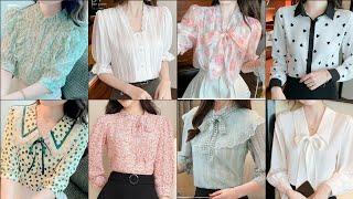 top most Elegant delicate Korean style blouse/tops dress designs 2023