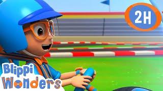 Race Car | Blippi Wonders | Moonbug Kids - Play and Learn