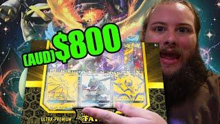 Opening $800 Hidden Fates Premium Pokemon Collection Box!