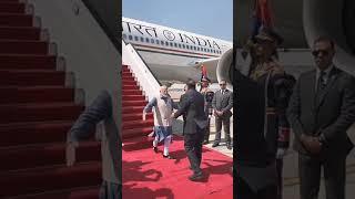 Prime Minister of Egypt receives PM Modi upon his arrival in Cairo      #pmmodi #short #virelshort