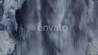 Aerial Closeup View of Gufufoss Waterfall Iceland / Videohive, Stock footage, Buildings