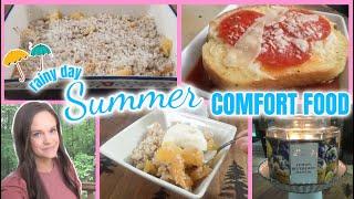 PIZZA in a BOWL!  Rainy Day Cooking  Supreme Pizza Soup & Mango Peach Crumble