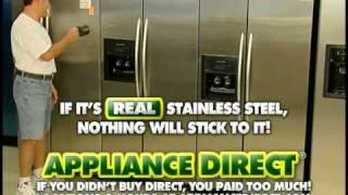 Appliance Stores Orlando - Refrigerator Stainless Steel Magnet Test