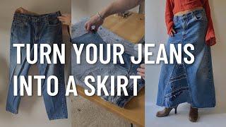 How to Upcycle Jeans Into a Denim Skirt (Beginner-Friendly Tutorial)