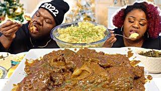 SOUL FOOD SUNDAY!! | CUBED STEAK & GRAVY + GARLIC HERB MASHED POTATOES!! | MUKBANG EATING SHOW