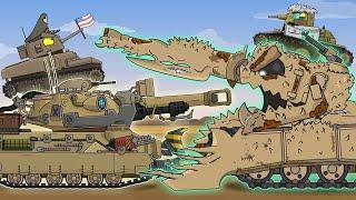 America vs Tank Eater - Cartoons about tanks