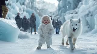 Baby Fashion Show in Antarctica with animals.#cute #babyfashion #animals #antarctica #runway