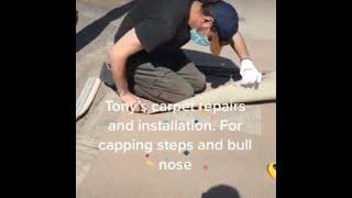 #218 Tony's berber carpet and installation for capping and box steps