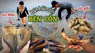 BẮT HẢI SẢN BÊN CỒN GẶP NHIỀU HẢI SẢN BỊ KHÔ CẠN KHI THỦY TRIỀU RÚT | coastal seafood hunting