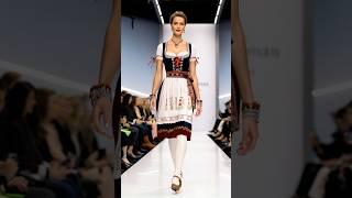 Queen of Germany: Elegance on the Runway in Traditional Folk Attire