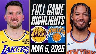 LAKERS vs KNICKS FULL GAME HIGHLIGHTS MARCH 5, 2025 NBA FULL GAME HIGHLIGHTS TODAY 2K25