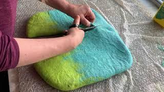 The making of a felt slipper