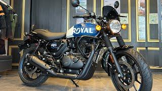 Royal Enfield Hunter 350 Rebel Blue 2024 Model Review With Accessories Loaded Price Mileage..