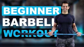 Beginner Full Body Barbell Workout (12 Minute) // Barbell Workout At Home For Beginners