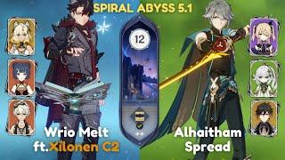 C0 Wriothesley ft.C2 Xilonen Melt & C0 Alhaitham Spread| Spiral Abyss 5.1 | Genshin Impact