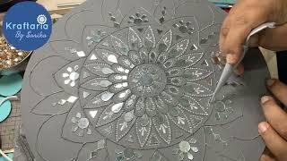 lippan art mandala with mirrors. 12 inch mandala making.