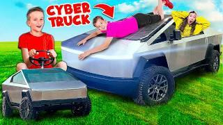 24 HOURS in Tesla Cybertruck!!