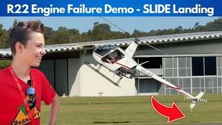 SLIDES the Landing - Insane R22 Helicopter Autorotation Demo.