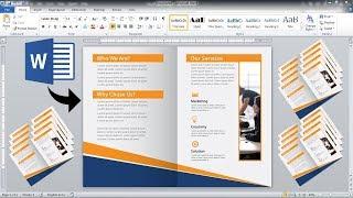 Ms Word Tutorial~~ 2 Fold Brochure Design in ms word