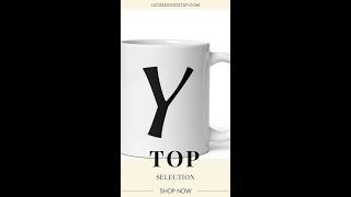 Personalized Letter Y White glossy mug