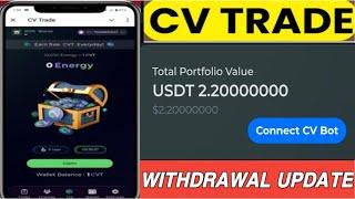 CVT token withdrawal new update|| CV trade telegram bot withdraw update #cvttoken