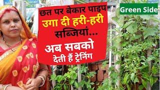 Chhapra की रहने वाली Sunita Prasad ने PVC Pipe के जरिए Terrace Gardening कर रही है । Green Side