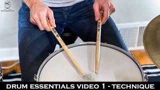 Drum Essentials Video 1 - Technique Fundamentals Open Match Grip | NickCostaMusic.com