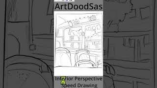 Interior Perspective Speed Drawing #art #speeddrawing #perspectivedrawing