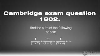 Cambridge exam question 1802 ! Can you solve it??