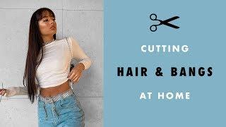 cutting my HAIR & BANGS at HOME!!!