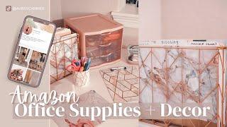 MY FAVORITE AMAZON OFFICE SUPPLIES | Office Organization + Desk Tour 2021