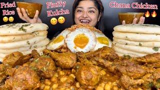 SPICY CHANA CHICKEN INDONESIAN CHICKEN FRIED RICE WITH EGGS AND FLUFFY BUTTER KULCHA | EATING ASMR