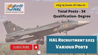 HAL Recruitment 2023 - Apply for Various Posts | HAL Notification 2023 | HAL Jobs @jobinodishainfo