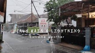 Super Heavy Rain, Lightning, and Flooding! | Extreme Weather in Our Village.