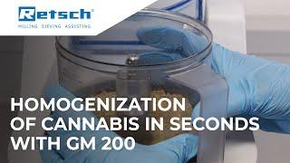 Homogenization of cannabis in seconds with Knife Mill GM 200