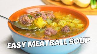 Homemade & Hearty MEATBALL SOUP in 30 MINUTES. Easy Comfort Food Cooking. Recipe by Always Yummy!