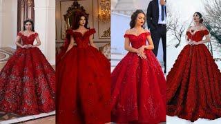 Ball Gown Off The Shoulder Red Wedding Dress Design ️️️