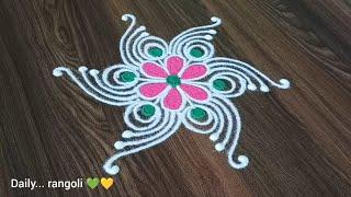 beautiful attractive rangoli design  daily simple rangoli design  simple daily rangoli design 🩷