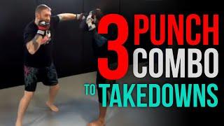 3 Punch Combo [Jab Cross Hook] To Single Leg Takedowns [MMA Flow]