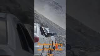 Dangerous land sliding clip of Karakoram Highway