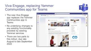New in Microsoft 365: Viva Engage, replacing Yammer Communities app for Teams